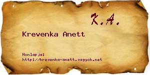 Krevenka Anett névjegykártya